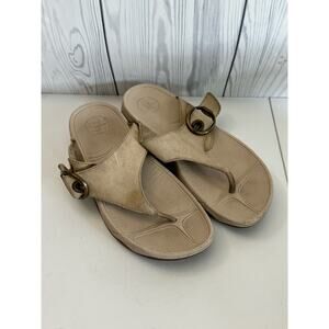 Fitflop Womens 9 Eu 41 The Skinny Thong Sandals Tan Platform Slip On (READ)